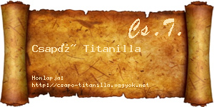 Csapó Titanilla névjegykártya